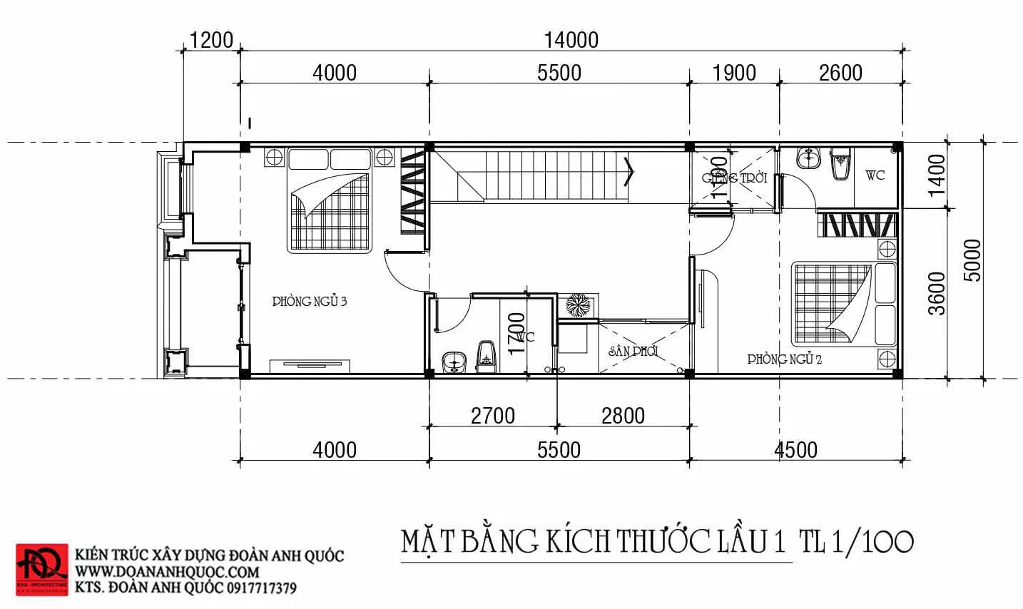 Xây nhà trọn gói Phan Thiết nhà phố đơn giản hiện đại 5x14m 800 triệu
